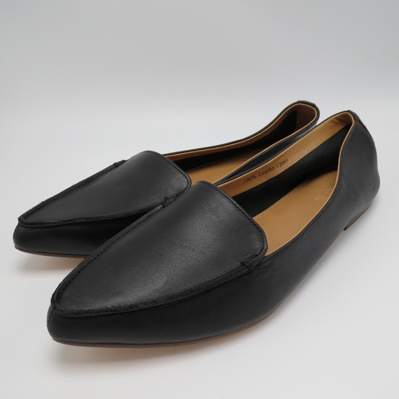 J. Crew Shoes - J.Crew Edie Leather Loafer Flats Black Pointed Toe